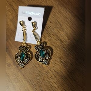 Elegant Gold and Green Fashion Jewelry Earrings